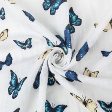 Ткань "PEPPY"   Ткань муслиновая   ФАСОВКА   EMBRACE   100\% хлопок   100 х  125 см  Shannon Fabrics empapillions royal