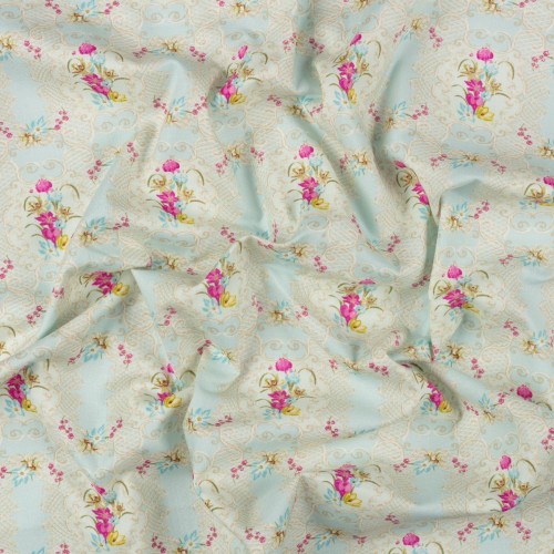 Ткань для пэчворка PEPPY   ВЕСЕННИЙ ЭТЮД   ФАСОВКА   50 x 55 см  146 г/кв.м ± 5   100\% хлопок ВЭ-08 голубой