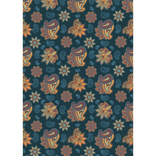 Ткань для пэчворка PEPPY   СКАЗОЧНЫЙ ВОСТОК   ФАСОВКА   50 x 55 см  146 г/кв.м ± 5   100\% хлопок СВ-15 т.бирюзовый