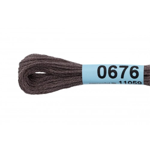 Нитки для вышивания "Gamma"    мулине  ( 0207-0819 )  100\% хлопок   24 x  8 м №0676 т-коричневый