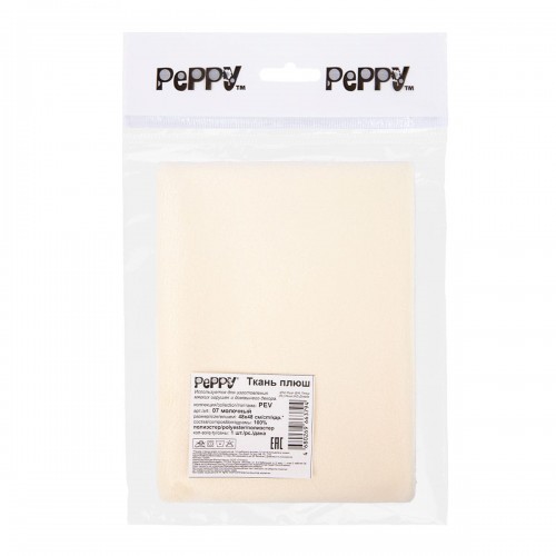 "PEPPY"   Плюш   PEV   ФАСОВКА   48 x 48 см  273 г/кв.м ± 5   100\% полиэстер 07 молочный/ivory