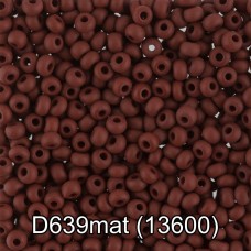 Бисер Чехия "GAMMA" круглый 4   10/0   2.3 мм  10 х  5 г  1-й сорт D639mat коричневый мат. ( 13600 )