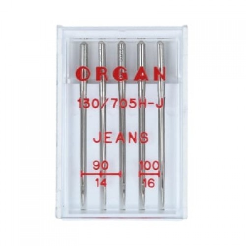 Иглы для быт. шв. машин "ORGAN"   для джинсы ассорти   5 шт  в пенале 5524500 № 90-100