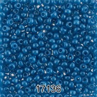 Бисер Чехия круглый 1   10/0   2.3 мм  500 г 17136 (Ф015) т.голубой