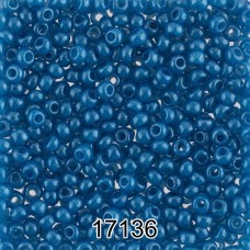 Бисер Чехия круглый 1   10/0   2.3 мм  500 г 17136 (Ф015) т.голубой