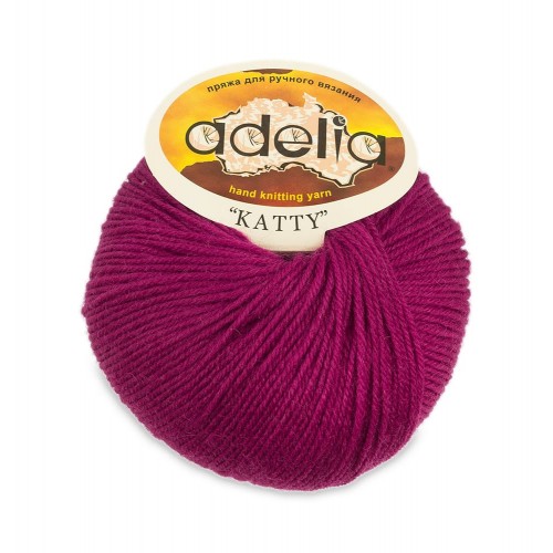 Пряжа ADELIA "KATTY"   100\% шерсть   10 шт. х  50 г  150 м ± 10 м №23 малиновый