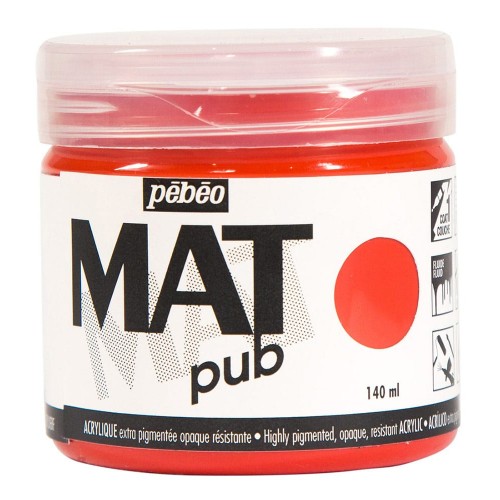 Краска акриловая "PEBEO"   экстра матовая Mat Pub №2   140 мл 256005 красный алый