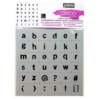 "PEBEO"   Трафарет deco   15х15 см маленькие буквы 094632