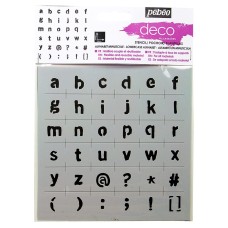 "PEBEO"   Трафарет deco   15х15 см маленькие буквы 094632