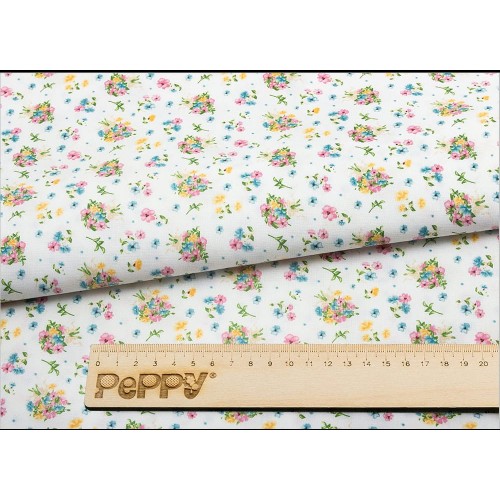 Ткань для пэчворка PEPPY   НЕЖНАЯ ИСТОРИЯ   ФАСОВКА   50 x 55 см  146 г/кв.м ± 5   100\% хлопок НИ-07 белый