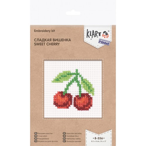 "Klart" набор для вышивания 8-356   "Сладкая вишенка" 8.5  х 8  см