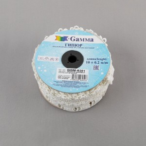 Гипюр "Gamma"   62 мм  GGM-6201   в рулоне   10 м ± 0.2   Турция GP003CR кремовый