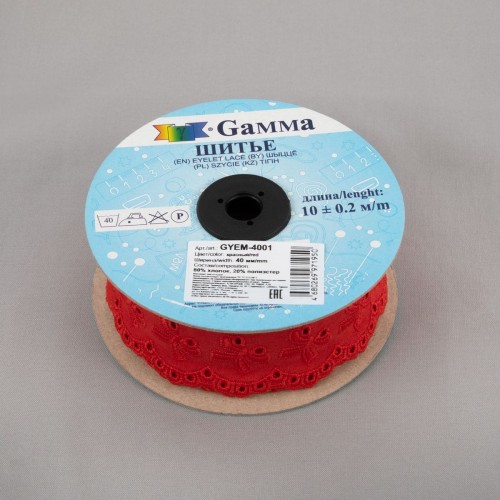 Шитье "Gamma"   40 мм  GYEM-4001   в рулоне   10 м ± 0.2 м  Турция красный