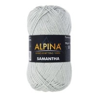 Пряжа ALPINA "SAMANTHA"   75\% вискоза, 25\% полиэстер   10 шт. х  50 г  160 м ± 10 м №04 серебристый