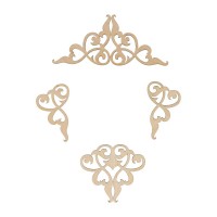 Заготовка для декорирования "Mr. Carving"   ВД-895   Набор вензелей   фанера   0.3 см №1 (4-8 см)