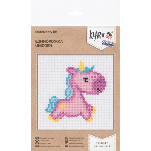 "Klart" набор для вышивания 8-434   "Единорожка" 10.5 х 10  см