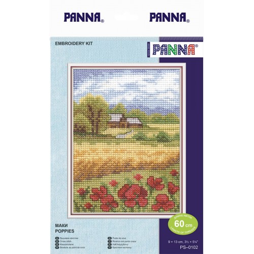 Набор для вышивания "PANNA" PS-0102   "Маки" 9  х 13  см