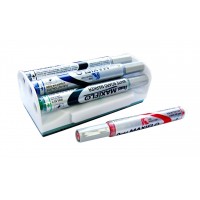 "Pentel"   Набор маркеров для белых досок Maxiflo 4 цвета /упак.+ магнит.губка   4 мм   пулевидный MWL5S-4N черный,красный,синий,зелёный