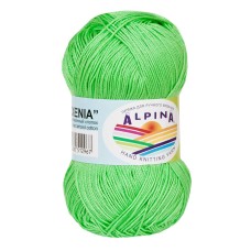Пряжа ALPINA "XENIA" 2   100\% мерсеризованный хлопок   10 шт. х  50 г  240 м ± 10 м №082 яр.зеленый