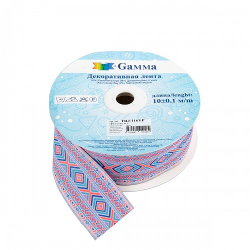 Лента жаккардовая 35 мм  "Gamma"   TRJ-116YP   10 м  отделочная № 6