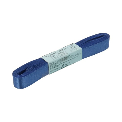 Лента атласная 12 мм ( 1/2 ")  "Gamma"   AL-12P   ФАСОВКА   10 x  5.4 м №136 св.синий