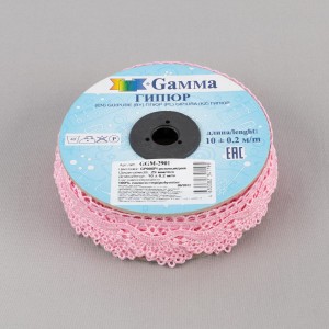 Гипюр "Gamma"   29 мм  GGM-2901   в рулоне   10 м ± 0.2 GP008PI розовый