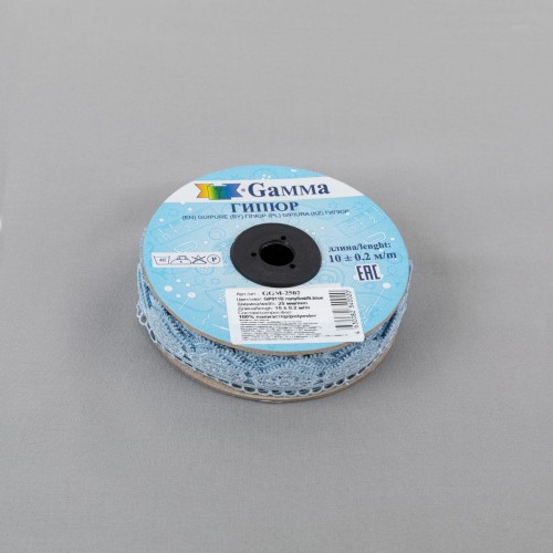 Гипюр "Gamma"   25 мм  GGM-2502   в рулоне   10 м ± 0.2 GP011B  голубой