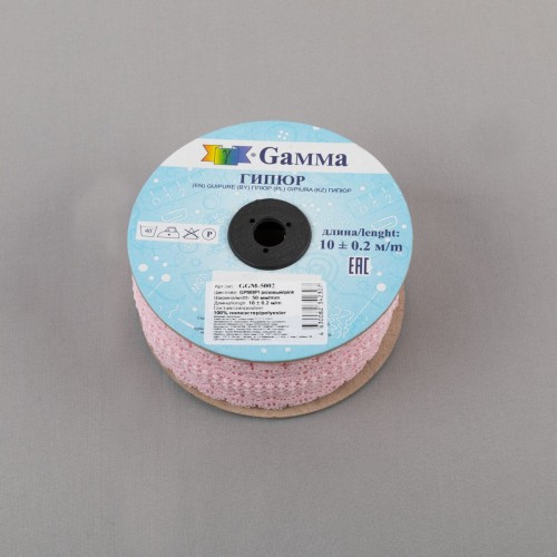 Гипюр "Gamma"   50 мм  GGM-5002   в рулоне   10 м ± 0.2 GP008PI розовый