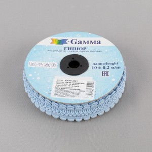 Гипюр "Gamma"   28 мм  GGM-2803   в рулоне   10 м ± 0.2 GP011B голубой