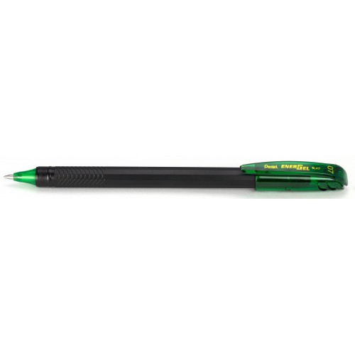 "Pentel"   Ручка гелевая Energel черный корпус  d 0.7 мм  12 шт. BL417-DX цвет чернил: зелёный
