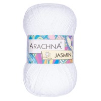 Пряжа ARACHNA "JASMIN"   80\% хлопок, 20\% полиэстер   5 шт. х  100 г ± 10 г  250 м ± 7 м №101 белый