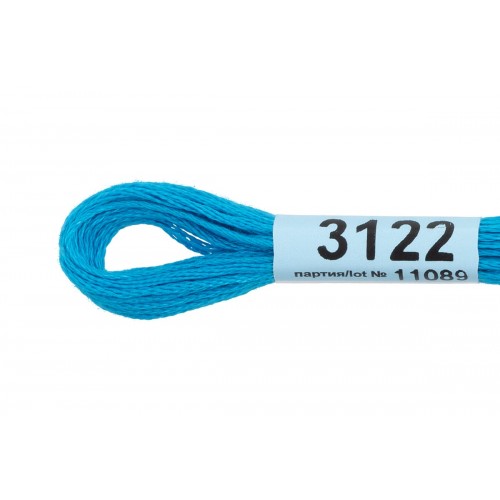 Нитки для вышивания "Gamma"    мулине  ( 3071-3172 )  100\% хлопок   24 x  8 м №3122 яр.голубой