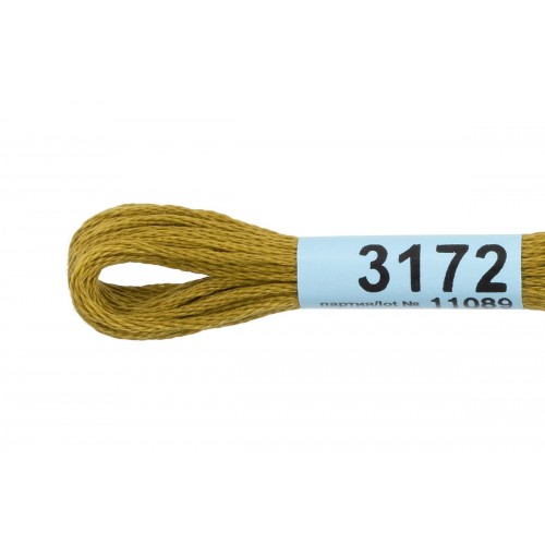 Нитки для вышивания "Gamma"    мулине  ( 3071-3172 )  100\% хлопок   24 x  8 м №3172 св.св.хаки