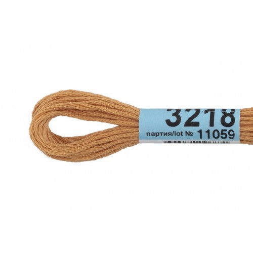 Нитки для вышивания "Gamma"    мулине  ( 3173-6115 )  100\% хлопок   24 x  8 м №3218 св.горчичный