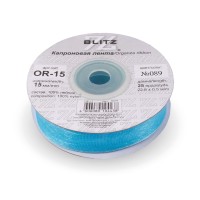 Лента капроновая 15 мм ( 5/8 ")  "BLITZ"   OR-15   22.8 м ± 0.5 м №089 голубой