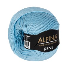 Пряжа ALPINA "RENE" 2   100\% мерсеризованный хлопок   10 шт. х  50 г  105 м ± 5 м №083 голубой