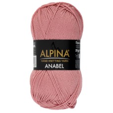 Пряжа ALPINA "ANABEL"   100\% мерсеризованный хлопок   10 шт. х  50 г  120 м ± 6 м №028 гр.розовый