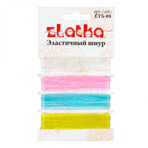 "Zlatka"   Эластичный шнур   ETS-08  d 0.8 мм  5 х  4 шт №03 ассорти