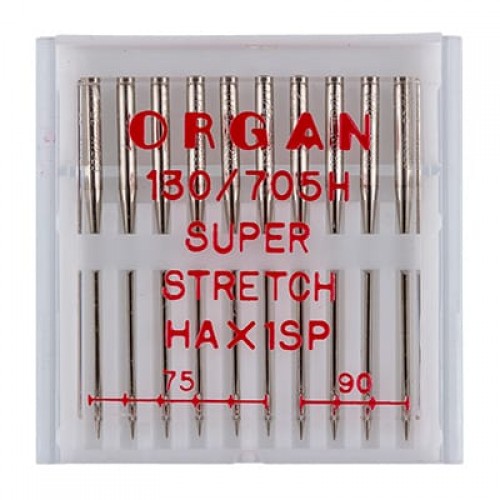 Иглы для быт. шв. машин "ORGAN"   супер стрейч   10 шт  в пенале 5460000 №75 - №90