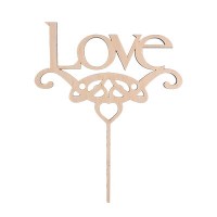 Заготовка для декорирования "Mr. Carving"   ВД-106   Украшение для торта "Love"   фанера   18  х 22 х  0.4 см .