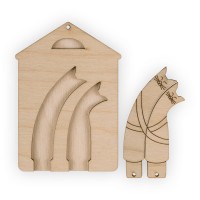 Заготовка для декорирования "Mr. Carving"   ВД-544   Ключница "Обнимашки"   фанера   8.4  х 12.3 х  0.4 см .