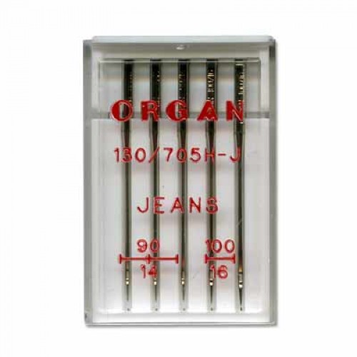 Иглы для быт. шв. машин "ORGAN"   для джинсы ассорти   5 шт  в пенале 5524500 № 90-100