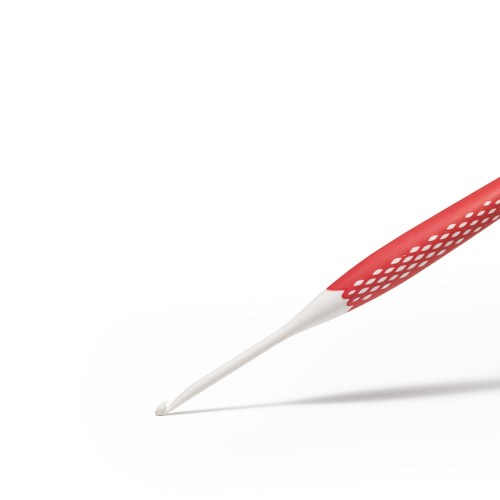 Для вязания "PRYM"   218485   крючок для вязания Ergonomics   пластик  d 4.0 мм  16 см  в картонной упаковке красный