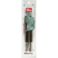 Спицы  PRYM 223330   съемные длинные "Natural"   береза  d 7.0 мм  11.6 см  2 шт .