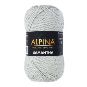 Пряжа ALPINA "SAMANTHA"   75\% вискоза, 25\% полиэстер   10 шт. х  50 г  160 м ± 10 м №04 серебристый