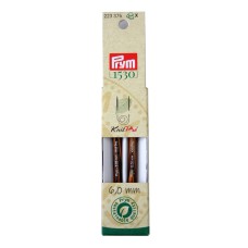 Спицы  PRYM 223376   съемные короткие "Natural"   береза  d 6.0 мм  8.7 см  2 шт .