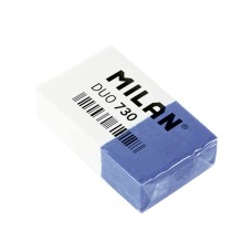 "Milan"   Прямоугольный мягкий ластик Duo 730   3,9 х 2,4 х 1 см  30 шт. CPM730 бело-голубой