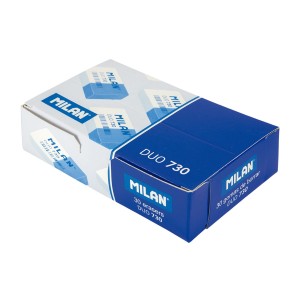 "Milan"   Прямоугольный мягкий ластик Duo 730   3,9 х 2,4 х 1 см  30 шт. CPM730 бело-голубой