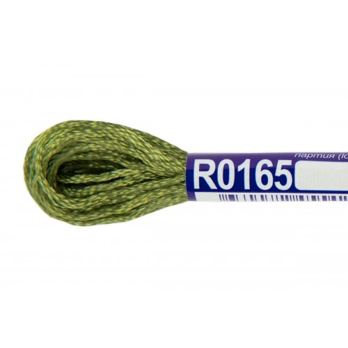 Нитки для вышивания "Gamma"   мулине   100\% вискоза   12 x  8 м R0165 хаки-зеленый