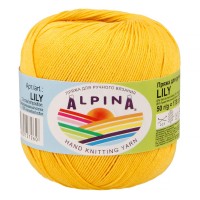 Пряжа ALPINA "LILY"   100\% мерсеризованный хлопок   10 шт. х  50 г  175 м ± 5 м №182 яр.желтый